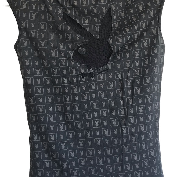 PLAYBOY Brand Made in Italy Collectible Stretchy Bunny Mesh Top - Picture 7 of 7
